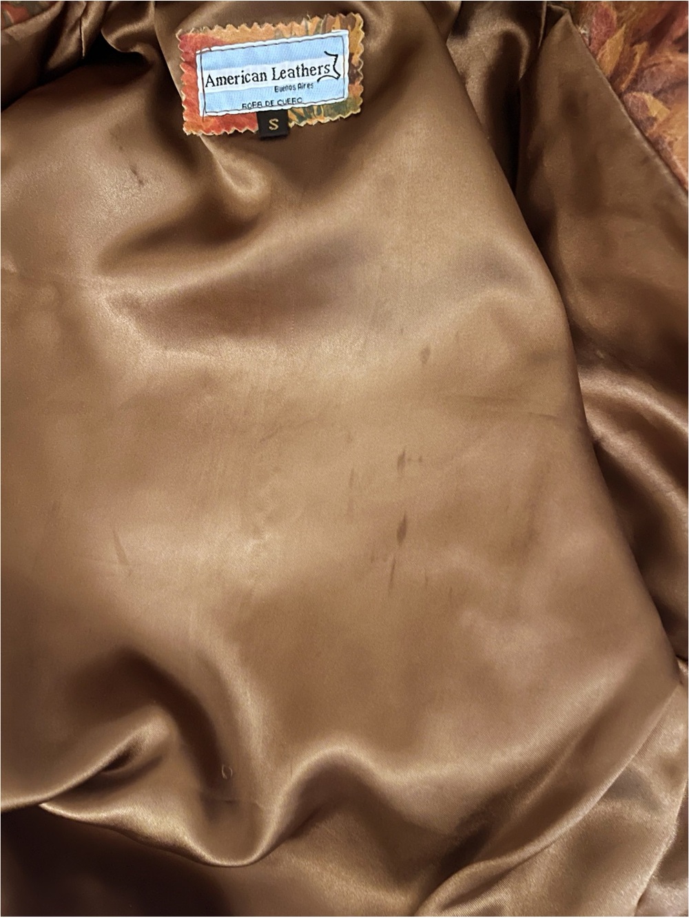 Vintage American Leathers Buenos Aires Floral Leather Jacket Size S - Picture 12 of 13